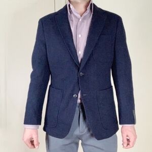 Banana Republic Modern Slim Fit Wool Blend Blazer Jacket In Charcoal